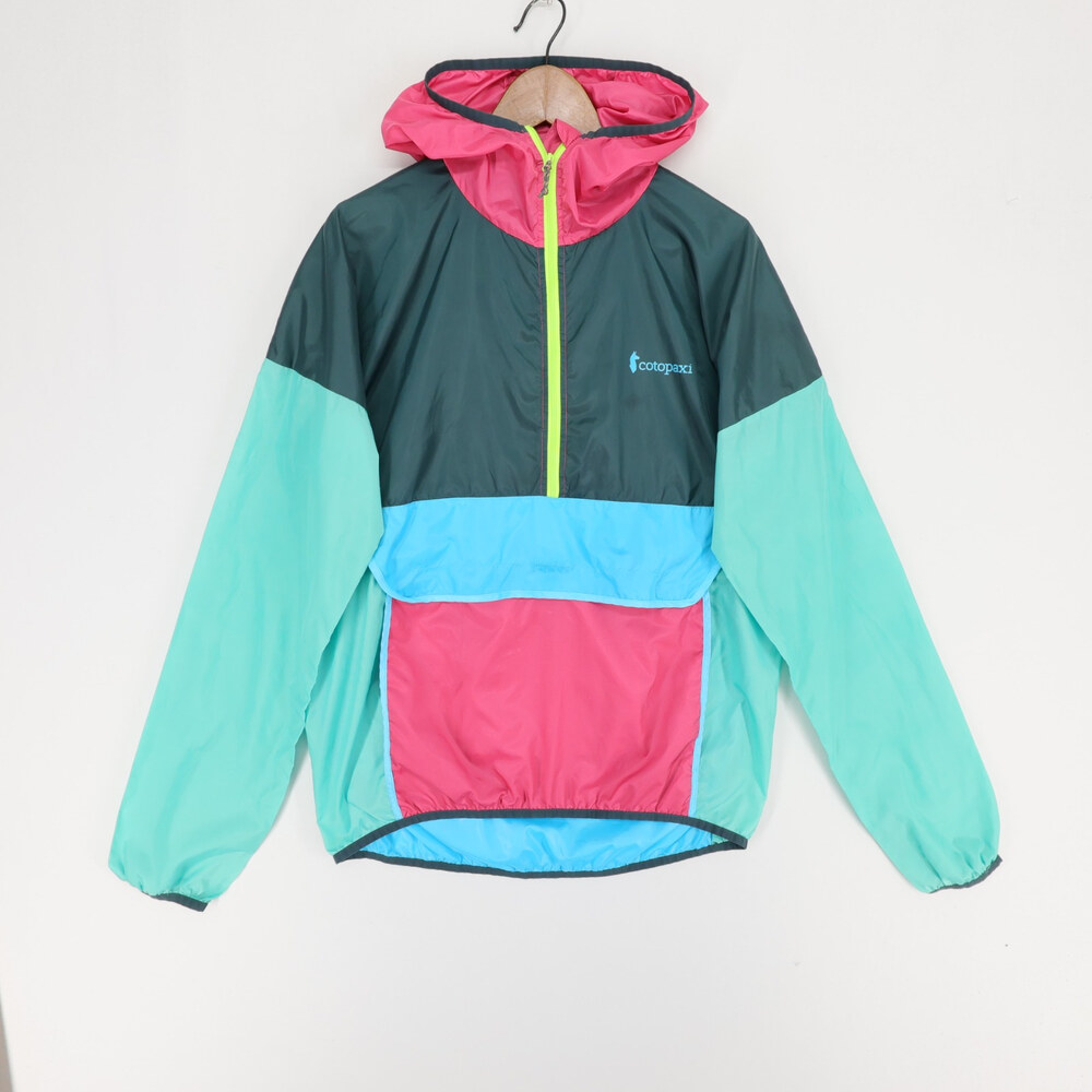 Cotopaxi Teca Jacket Adult WL  MM Blue  Colorblock Half Zip Hooded Windbreaker